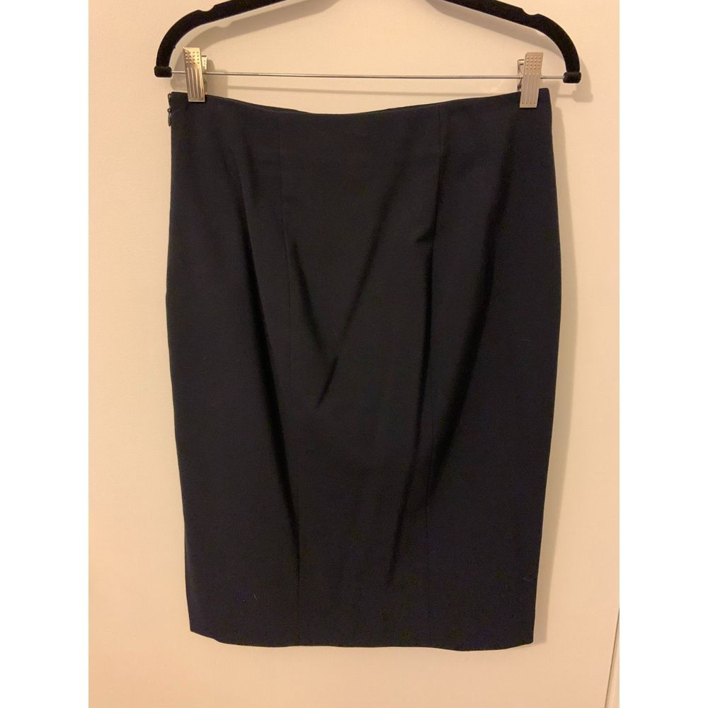 Ann Taylor Pencil Skirt Blue Size 6 Side Slit - Picture 2 of 11